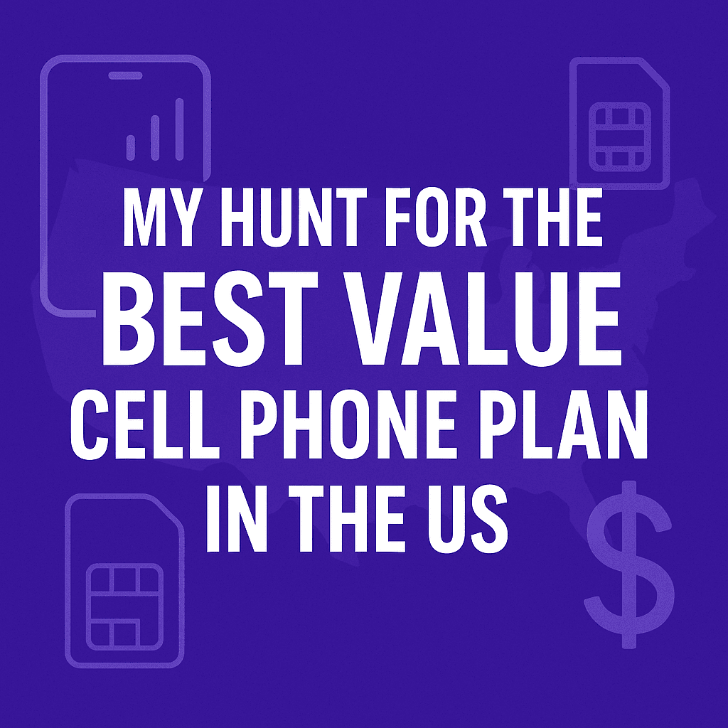 Man searching for the best value cell phone plan in the US, comparing mobile carriers and prices